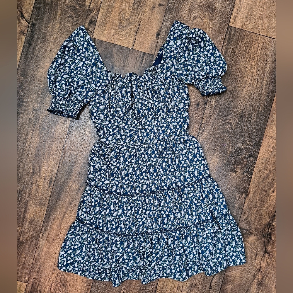 Trixxi Navy and White Floral Dress